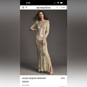 Retrofête Alexa Sequin Crochet Gown